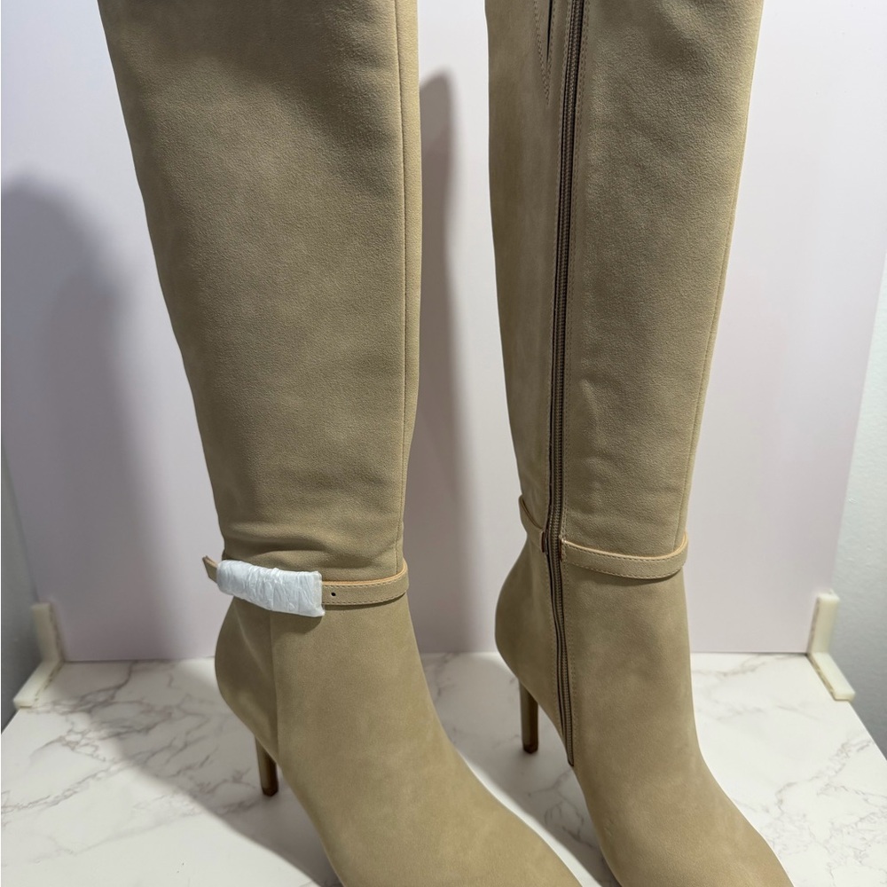 BCBG Generation Women's Abbin Beige Suede Dress Boot -- 6.5 - Picture 3 of 12